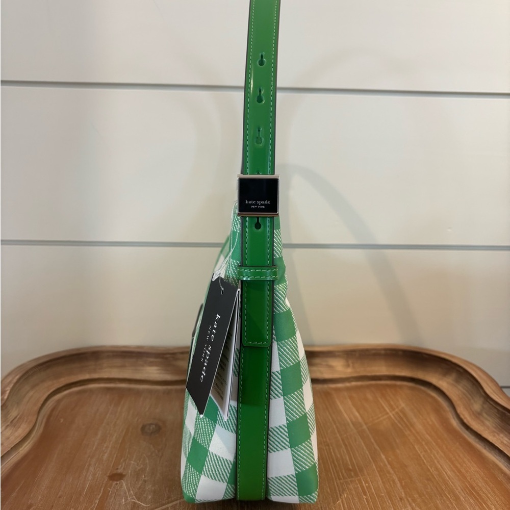 Kate Spade Sam Icon Gingham Printed Fabric Small Shoulder Bag NWT - Picture 8 of 14